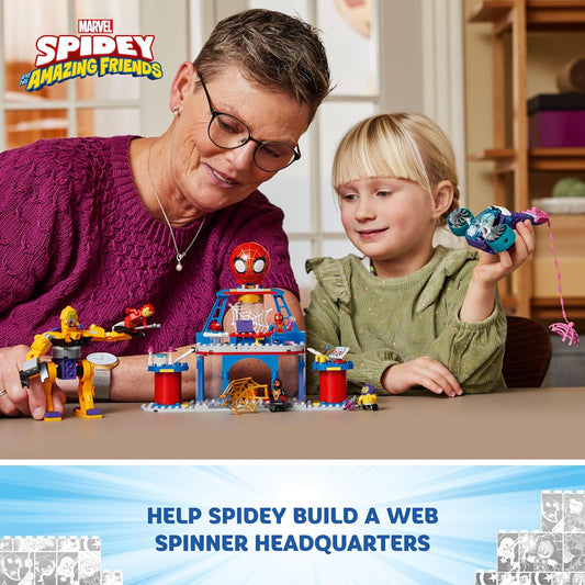 LEGO Marvel Spidey e sua incrível equipe de amigos Spidey Web Spinner Headquarters Brinquedo de construção de super-heróis, conjunto de veículos, presente para crianças, meninos, meninas e fãs de mais de 4 anos do Disney + Show 10794