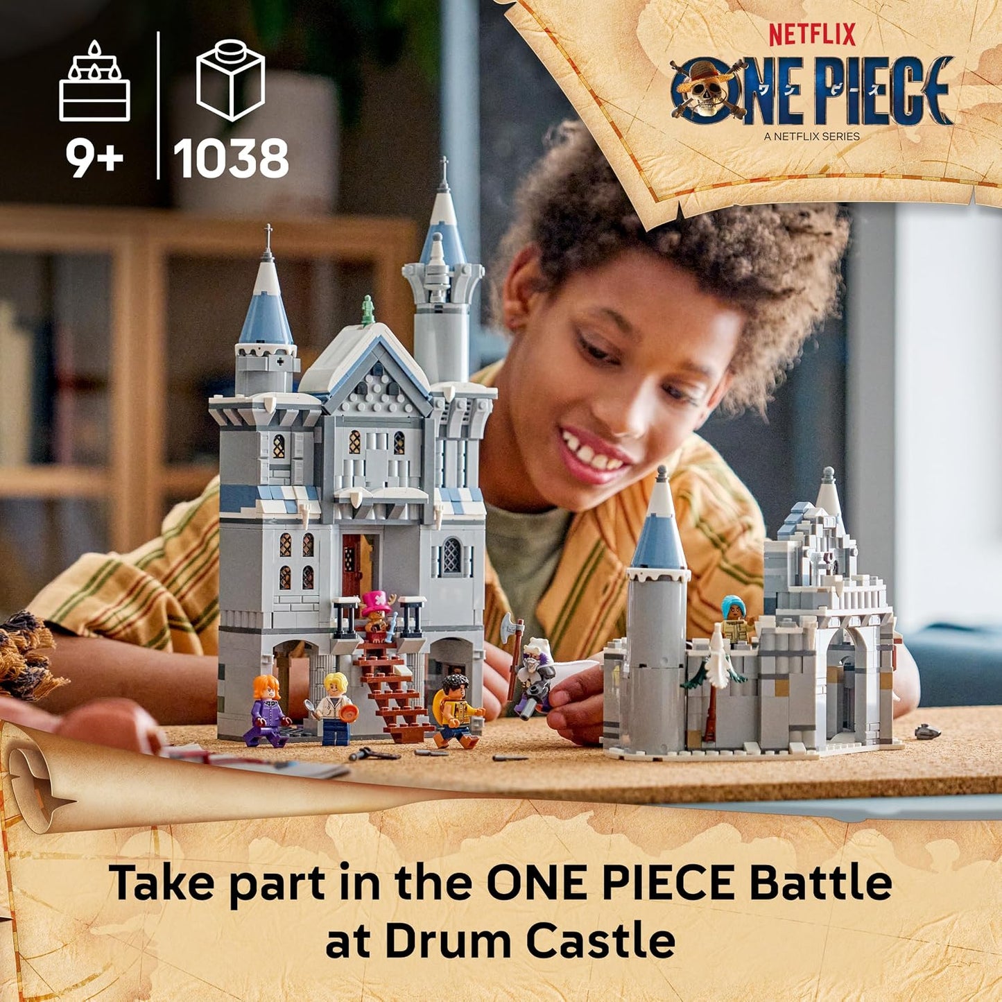 LEGO Brinquedo ONE PIECE Batalha no Castelo de Drum – Kit de Montar com 6 Minifiguras (incluindo Luffy, Nami e Chopper) – Decoração para Quarto Infantil – Presente para Meninos, Meninas e Fãs a partir de 9 Anos – 75645