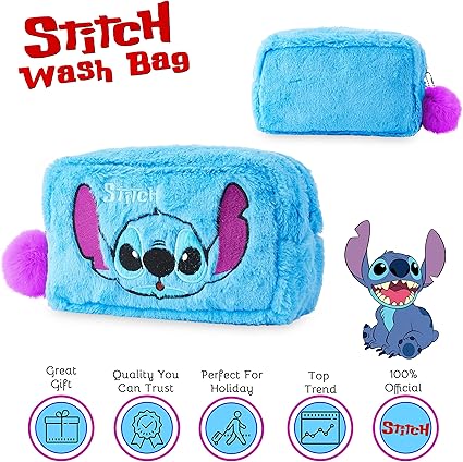 Disney Stitch Bolsa de Higiene Pessoal Bolsa de Viagem para Armazenamento de Maquiagem Bolsa de Vaidade Ideia de Presente para Meninas Adolescentes Mulheres