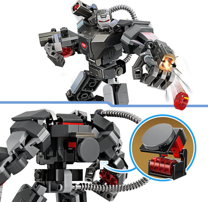 LEGO Armadura mecânica de máquina de guerra Marvel, figura de ação de brinquedo montável para crianças com 3 atiradores de pinos, personagem lendário do MCU, presentes para meninos e meninas com mais de 6 anos de idade 76277