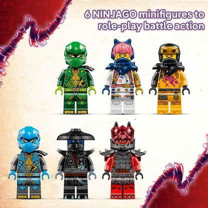 LEGO NINJAGO Dragão Presa Trovejante do Caos - Conjunto de Construção com 6 Minifiguras Ninja e uma Figura de Dragão - Presente para Meninos e Meninas a partir de 8 Anos e Fãs de Dragões - Presente de Natal - 71832