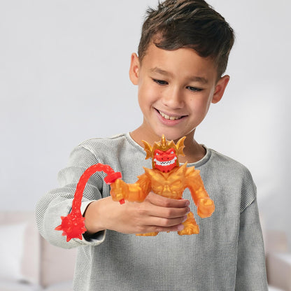 Heróis de Goo Jit Zu Stretch Strikers Deluxe Hero Pack Blazagon, Figura de Ação Elástica com Mais de 20 Sons de Batalha Incríveis