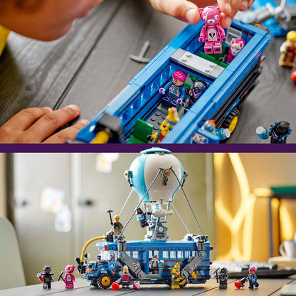 LEGO Conjunto de ônibus de batalha Fortnite, veículo de videogame colecionável para meninos e meninas, com minifiguras de 9 personagens, presente para jogadores e fãs com 10 anos ou mais