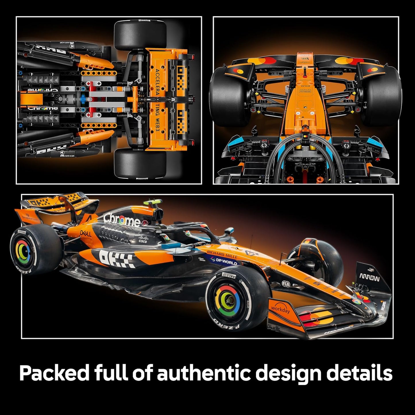 LEGO Kit de modelo Technic McLaren MCL39 F1 para adultos - Conjunto de construção colecionável de Fórmula 1 com motor V6, diferencial e ativador DRS - Ideia de presente para fãs de corridas e automobilismo - 42228