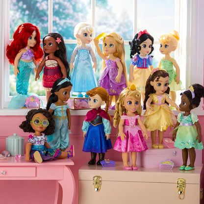 Disney Boneca Oficial Jasmine da Store com Escova de Cabelo de Brinquedo, Aladdin, 40,5 cm / 16 pol., Coleção Once Upon a Story, Idade 3+