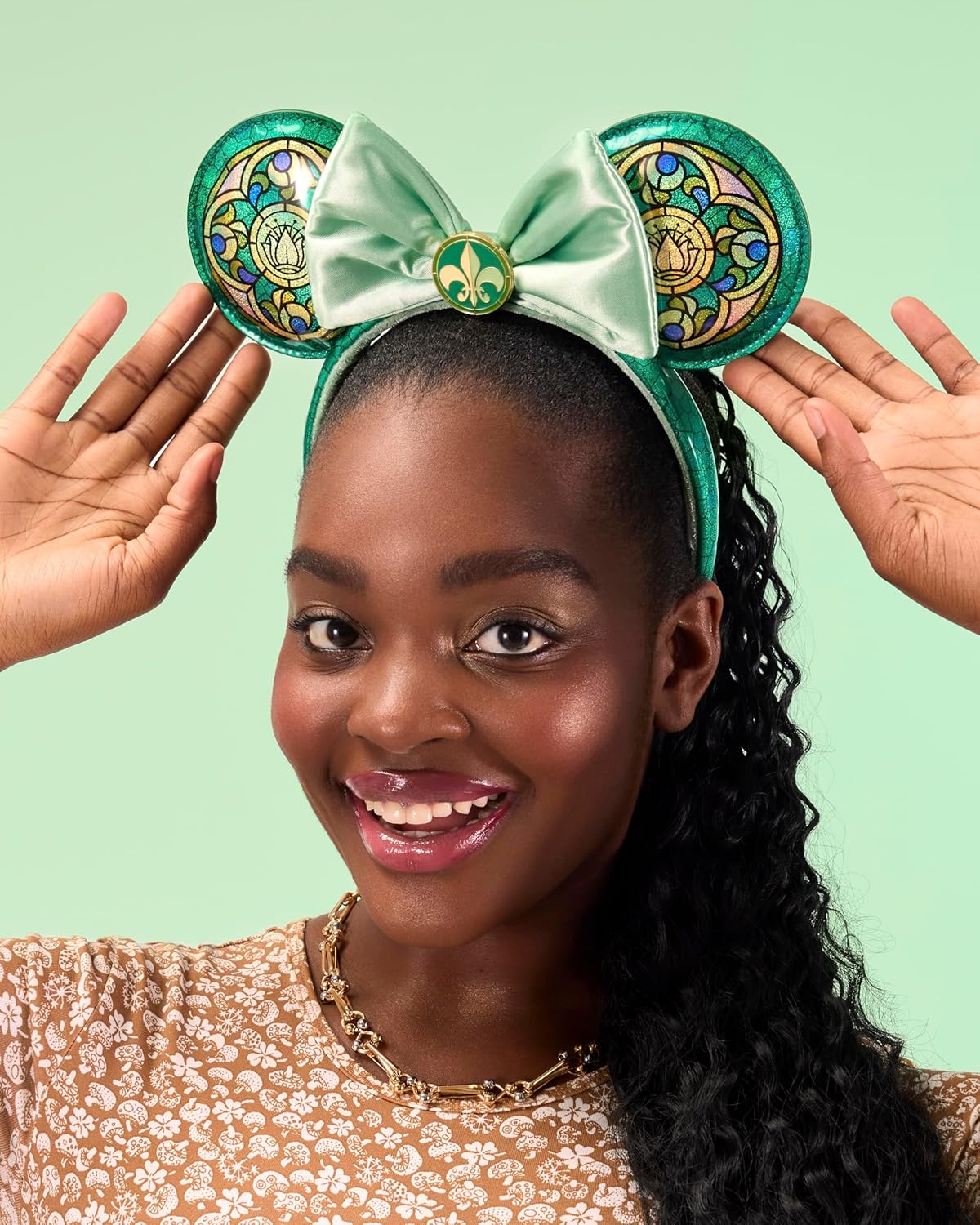 Loungefly - Disney - Tiana - Coleção Vitral - Tiara - Ideia de Presente - Produto Oficial - para Meninos, Meninas, Homens e Mulheres - Fãs de Filmes