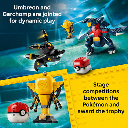 LEGO Pokémon SMART Play: Batalha de Campeonato Umbreon vs. Garchomp – Conjunto de Brinquedo Interativo Compatível, Inclui 2 Tags SMART e 2 Figuras Pokémon – Ideia de Presente para Meninos e Meninas a partir de 10 Anos – 72165