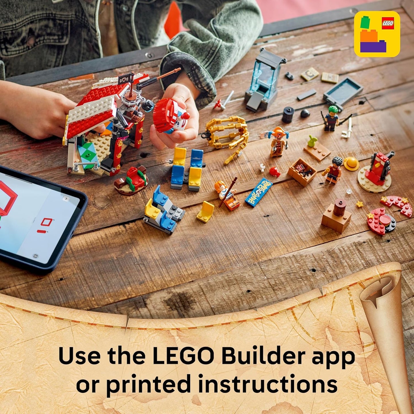 LEGO ONE PIECE Tenda de Circo do Buggy, o Palhaço - Brinquedo Interativo com 4 Minifiguras, incluindo Luffy, Nami e Zoro, além de 2 Cartazes de Procurado - Presente de Anime para Meninos, Meninas e Fãs a partir de 8 Anos - 75637