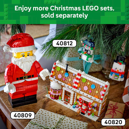 LEGO Casa de Pão de Mel Festiva 40809 | Brinquedo para meninas e meninos a partir de 10 anos, conjunto de artesanato natalino, minifigura do Papai Noel e acessórios, ideia de presente...