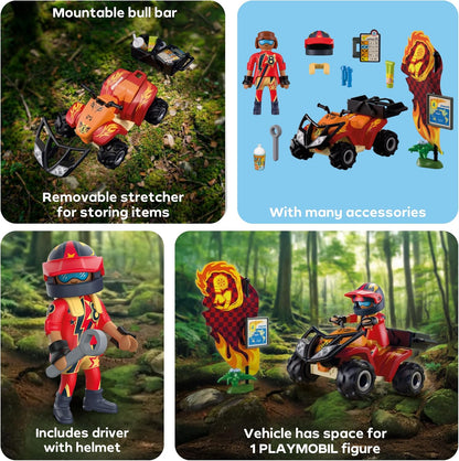 Playmobil | Veículos | Quadriciclo Off-road | Quadriciclo off-road com para-choque de proteção removível | brinquedo para crianças a partir de 4 anos | 72064