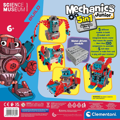 Clementoni 61360 Science&amp;Play Mechanics Junior Motion Robot Building Set, Científico, Regalo para niños a partir de 6 años, Juguetes STEM, Versión en inglés,