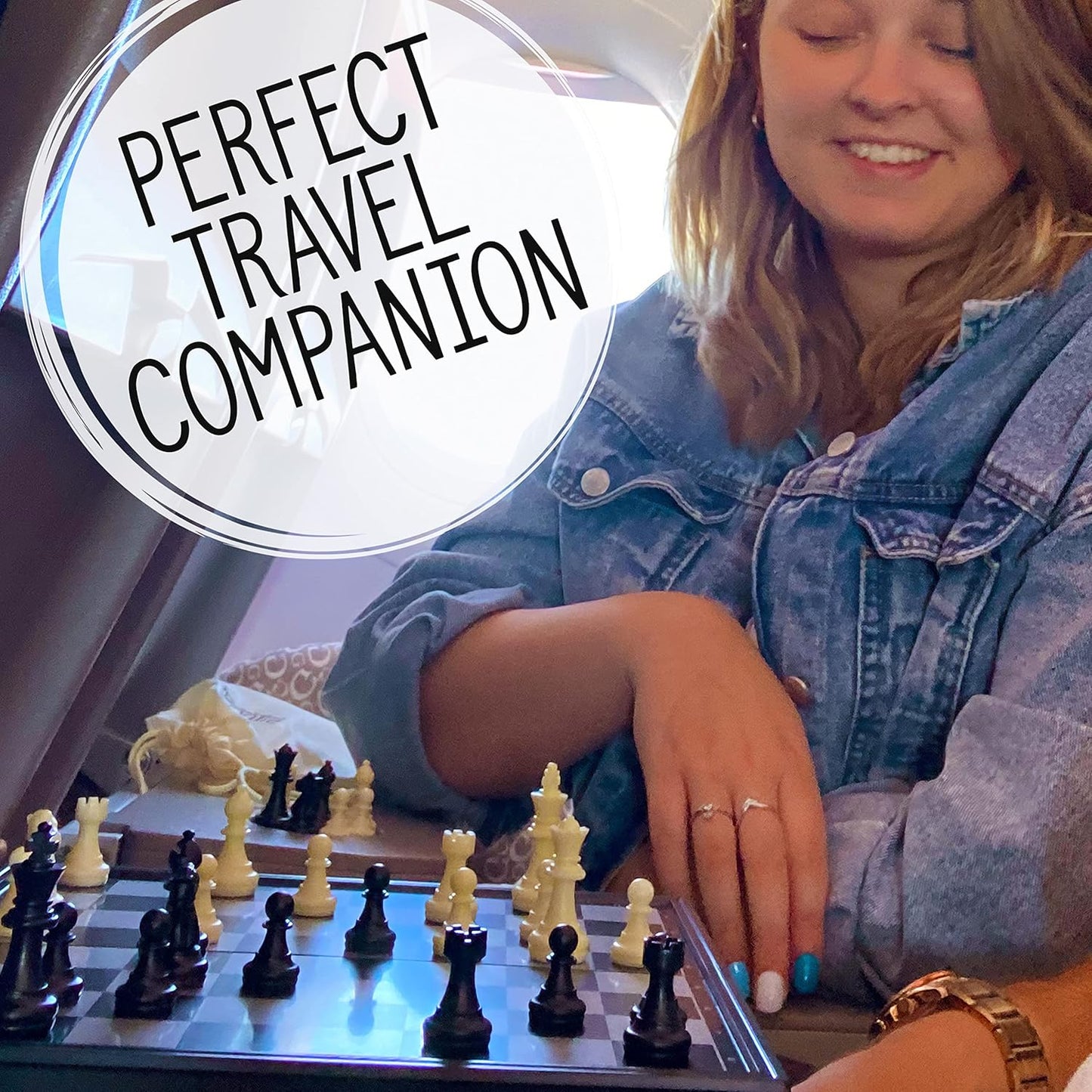 Jaques of London Jogo de Xadrez Magnético | Jogo de Xadrez de Viagem | Tabuleiro de Xadrez Dobrável e Peças de Xadrez | Jogos de Xadrez de Qualidade | Desde 1795