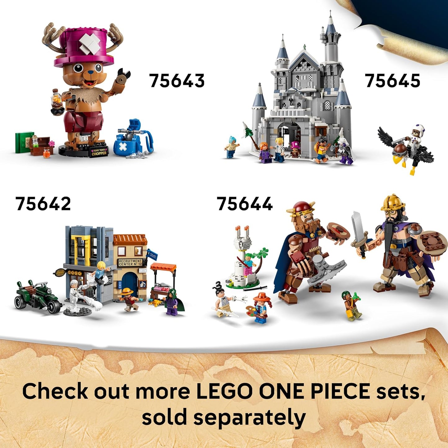 LEGO ONE PIECE Esconderijo do Dr. Hiriluk – Brinquedo colecionável com 3 minifiguras (incluindo Tony Tony Chopper) – Decoração para quarto infantil – Presente para meninos, meninas e fãs a partir de 9 anos – 75641