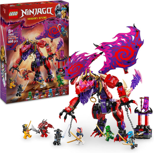 LEGO NINJAGO Dragão Presa Trovejante do Caos - Conjunto de Construção com 6 Minifiguras Ninja e uma Figura de Dragão - Presente para Meninos e Meninas a partir de 8 Anos e Fãs de Dragões - Presente de Natal - 71832