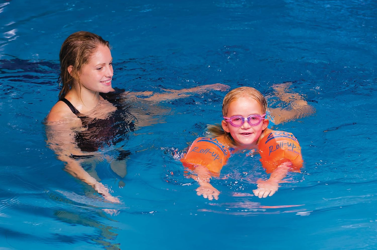 Zoggs Braçadeiras  Roll-Ups, faixas de braço para construção de confiança, braçadeiras de natação Zoggs seguras, flutuadores de natação para crianças, flutuadores de natação ideais para crianças