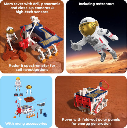 Playmobil Space ESA – Rover de Exploração de Marte e Astronauta – Rover móvel com perfuratriz e painéis solares, conjunto de brinquedo espacial para crianças a partir de 4 anos, 72012