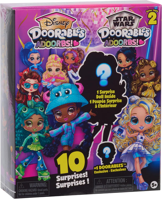 Disney Bonecas Doorables Adoorbs Série 2 – Bonecas colecionáveis de 14 cm com acessórios, surpresa em caixa-surpresa, cabelo implantado e figuras articuladas para crianças a partir de 5 anos.