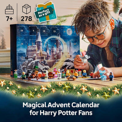 LEGO Harry Potter 2025 Calendário do Advento  para meninos e meninas a partir de 7 anos - Brinquedo de contagem regressiva para o Natal com 24 surpresas, incluindo 8 minifiguras com suéteres natalinos e mini construções - Ideia de presente - 76456