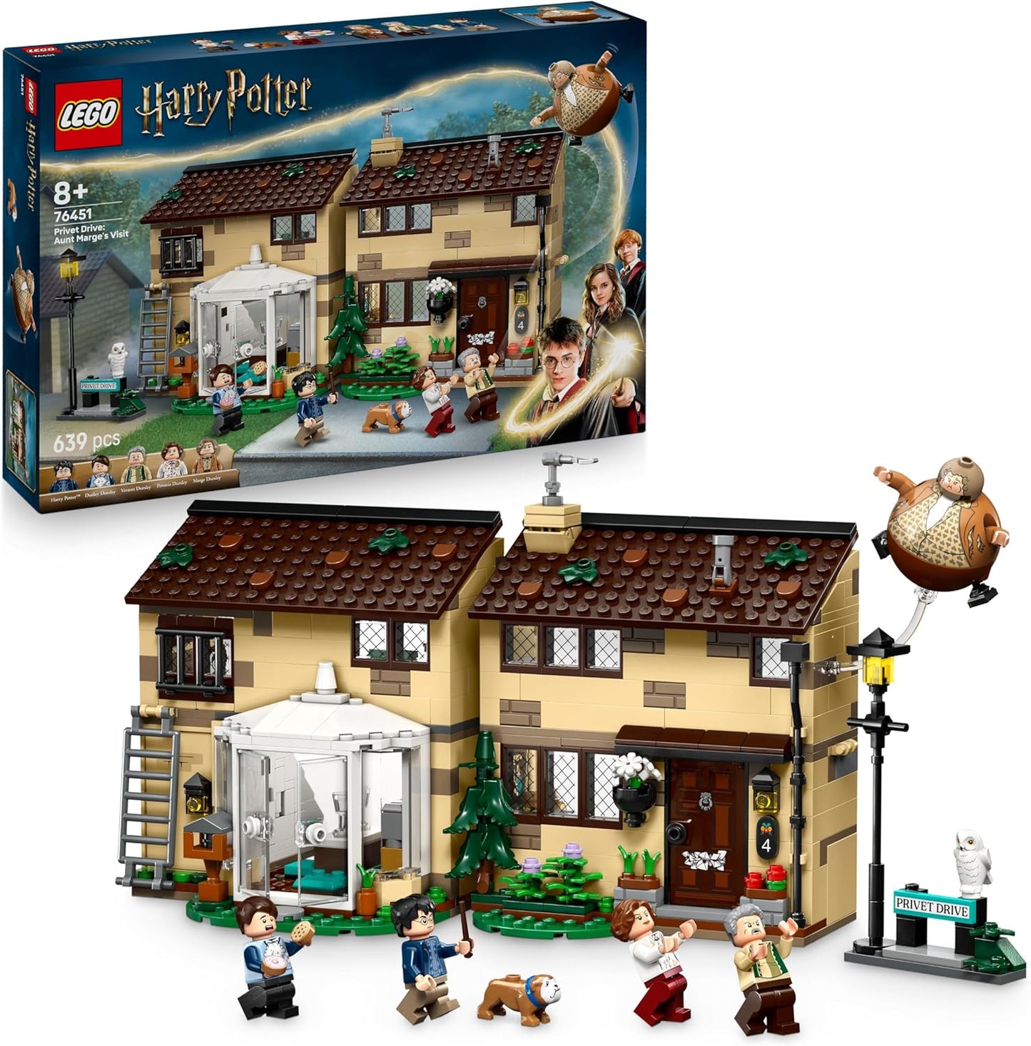LEGO Harry Potter Rua dos Alfeneiros: A Visita da Tia Marge – Casa de Brinquedo com Interior Detalhado, 5 Minifiguras e Figura Inflável da Tia Marge - Presente do Prisioneiro de Azkaban para Meninas e Meninos a partir de 8 Anos - 76451
