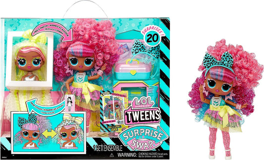 L.O.L. Surprise Série Tweens Surprise Swap - Curls-2-Crimps Cora - Boneca fashion com mais de 20 surpresas, incluindo cabeça de estilo e modas e acessórios fabulosos - ótimo para crianças a partir de 4 anos