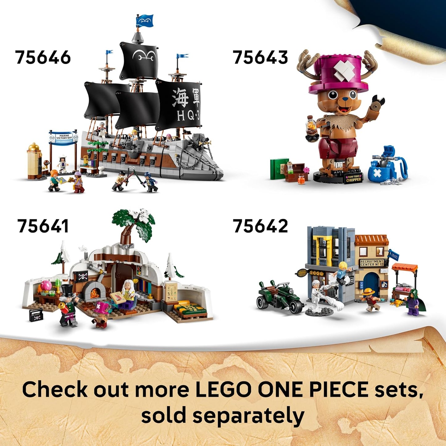LEGO Brinquedo ONE PIECE Batalha no Castelo de Drum – Kit de Montar com 6 Minifiguras (incluindo Luffy, Nami e Chopper) – Decoração para Quarto Infantil – Presente para Meninos, Meninas e Fãs a partir de 9 Anos – 75645
