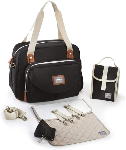 BÉABA - Genève II - Bolsa para Troca de Fraldas - Bolsa para Fraldas para Bebês e Recém-nascidos - Grande capacidade - Trocador - Bolsa isotérmica para lancheira - Sistema de fixação para carrinho