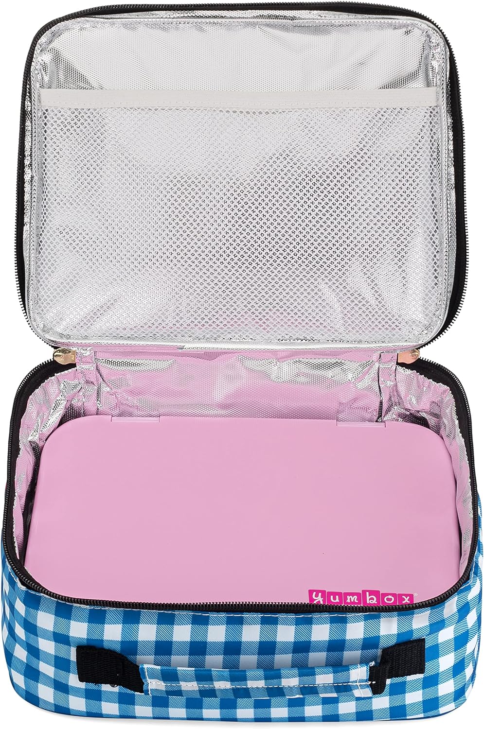 Yumbox Lancheira clássica, tecido isolado e resistente à água, estampas infantis divertidas, bolsos internos e externos, fecho de correr