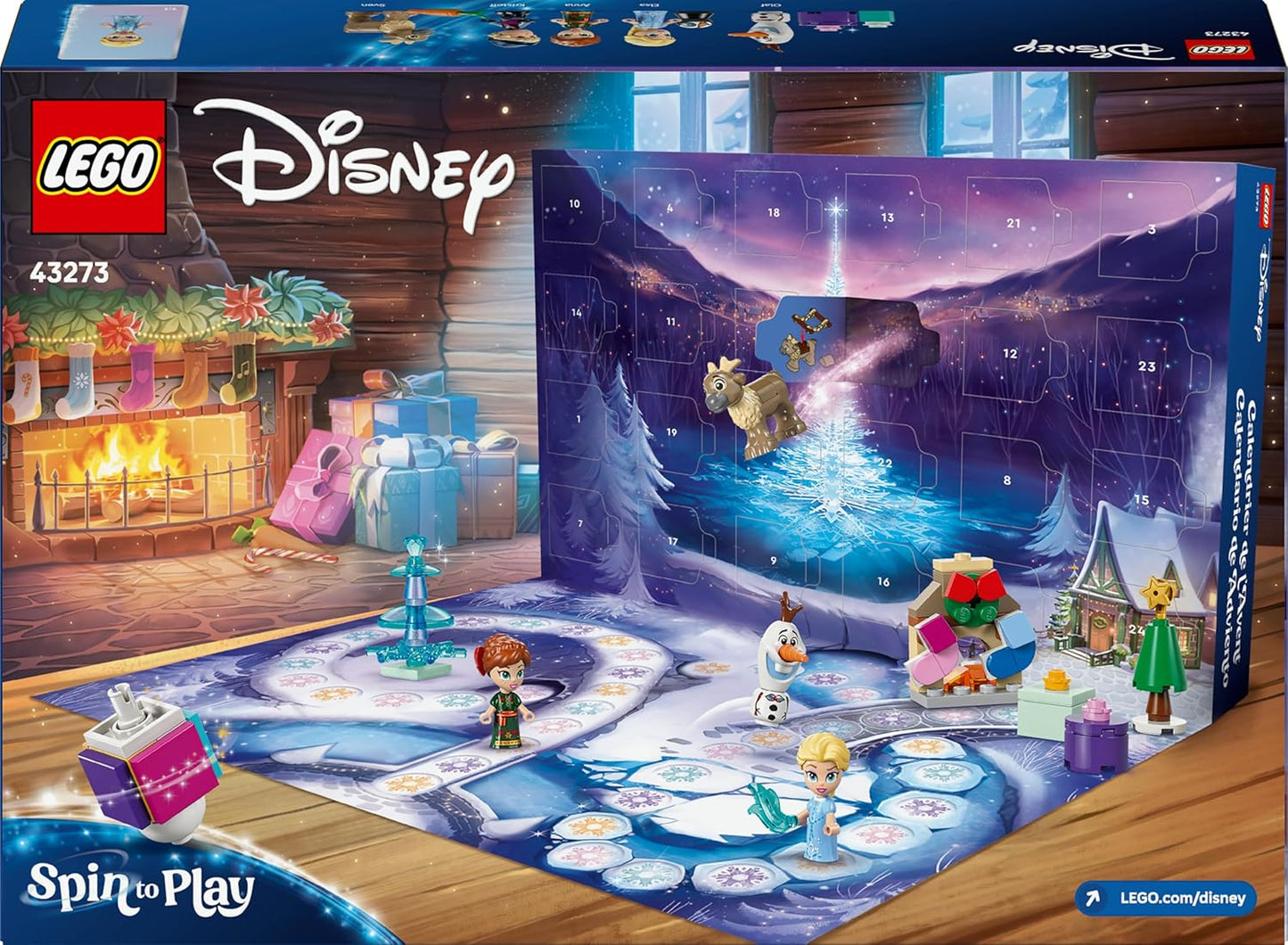 LEGO | Calendário do Advento Disney Frozen 2025 - Brinquedos de Princesas para Montar para Meninas e Meninos a partir de 5 Anos - 24 Surpresas de Natal, incluindo Mini Bonecas da Anna e da Elsa, além de Figuras de Animais Fofos - Ideia de Presente 43273