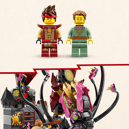 LEGO Ninjago - O Cavaleiro de Fogo Conjunto de Construção Monstruoso com uma Figura Articulável, 2 Minifiguras e um Monstro Marinho em um Suporte de Exposição Presente de Aniversário para Meninos e Adolescentes com Mais de 14 Anos - 71846