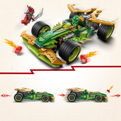 LEGO NINJAGO Brinquedo de carro de corrida pull-back Lloyd's com 2 minifiguras para brincadeiras imaginativas - Conjunto Dragons Rising Ninja - Presente para meninos e meninas de 7 anos ou mais