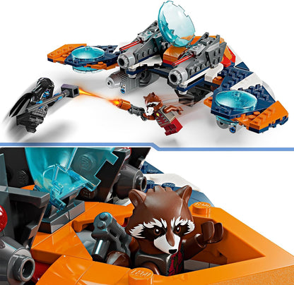 LEGO Ronan, brinquedo de nave espacial de super-herói montável para crianças com minifigura Rocket Raccoon, presente dos Guardiões da Galáxia para meninos e meninas de 8 anos ou mais 76278