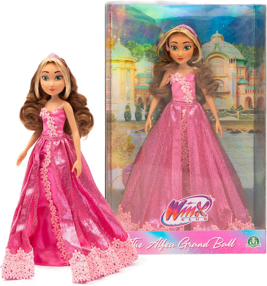 Winx Boneca Club Grand Ball – Flora em elegante vestido rosa com tiara – Figura articulada com detalhes florais – Brinquedo oficial Winx para meninas – Fada colecionável para maiores de 4 anos