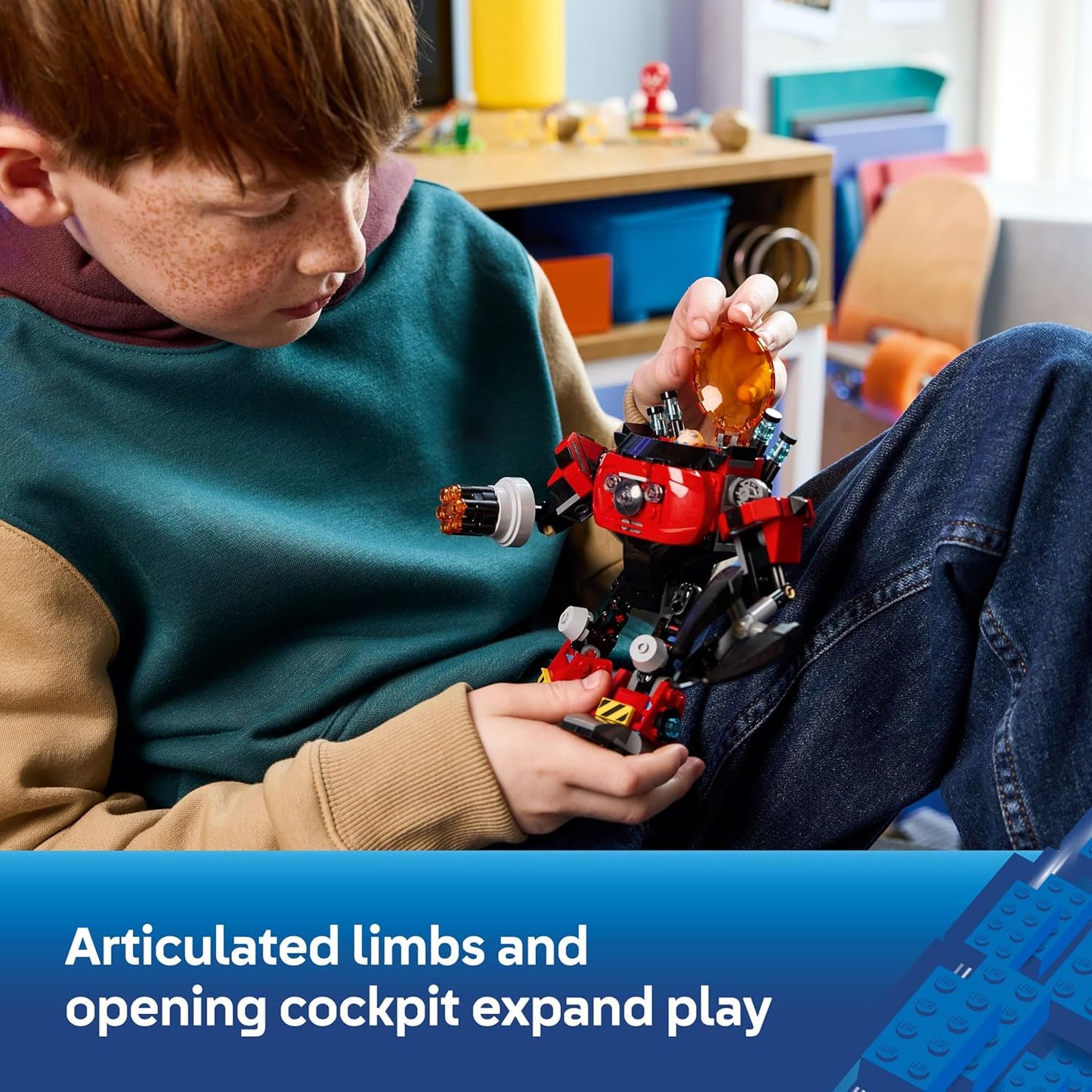 LEGO Sonic the Hedgehog Knuckles vs. Dr. Eggman Egg Crusher Mech - Conjunto de Construção com 2 Minifiguras, Anéis e Esmeraldas do Caos - Presente para Fãs de Videogames a partir de 8 Anos - 77005