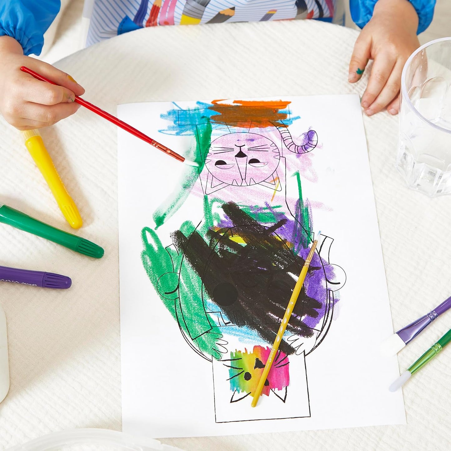 Janod - Conjunto de 10 lápis de gel aquarela - Sistema de torção para manter as mãos limpas - Giz aquarela - Brilhante, Janod - Conjunto de 12 lápis de aquarela + 1 pincel incluído - Mina macia e resistente - Desenhe