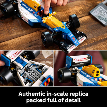 LEGO Icons Williams Racing FW14B e Nigel Mansell - Conjunto de modelo de carro de F1 para adultos, com minifigura colecionável do piloto, troféu e suporte de exibição - Ideia de presente para fãs de automobilismo homens, mulheres e adolescentes 10353