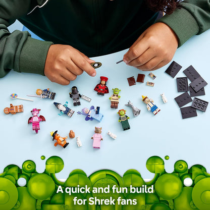 LEGO Minifigures Série Shrek 71053 | Brinquedos para meninos e meninas a partir de 6 anos, embalagem surpresa (blind box), contém 1 de 12 personagens colecionáveis, ideal para lembrancinhas de festa, uma ótima opção de presente pequeno...