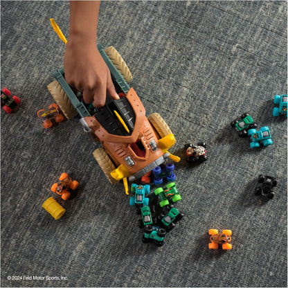 Monster Jam Mini Jam, Megalodon, Mad Hog Chomper e Monster Truck, Diversão para Organizar e Guardar, Brinquedo Ideal para Crianças a partir de 3 Anos