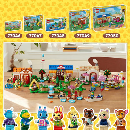 LEGO Animal Crossing Isabelle’s House Visit, brinquedo de construção criativo para crianças, meninas e meninos com mais de 6 anos, inclui 2 minifiguras da série de videogame, incluindo fauna, ideia de presente de aniversário 77049
