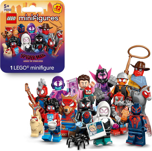 LEGO Minifiguras Homem-Aranha: Através do Aranhaverso - Ganhe 1 de 12 brinquedos colecionáveis com acessórios - Personagens incluindo Miles Morales - Presente para meninos e meninas a partir de 5 anos - Caixa Misteriosa - 71050