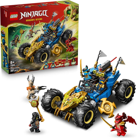 LEGO NINJAGO 2 em 1 Carro Transformável do Jay - Caminhão Ninja com 5 Minifiguras, incluindo Kai e Nya, além de Shurikens e Espadas - Presente de Aniversário para Meninos e Fãs a partir de 8 Anos - 71856
