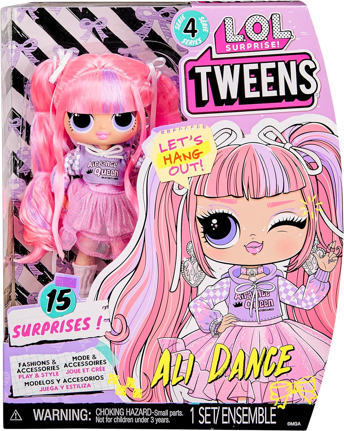 LOL Surprise  Boneca fashion Tweens Série 4 - ALI DANCE - Unbox 15 surpresas e acessórios fabulosos - Ótimo presente para crianças de 4 anos ou mais