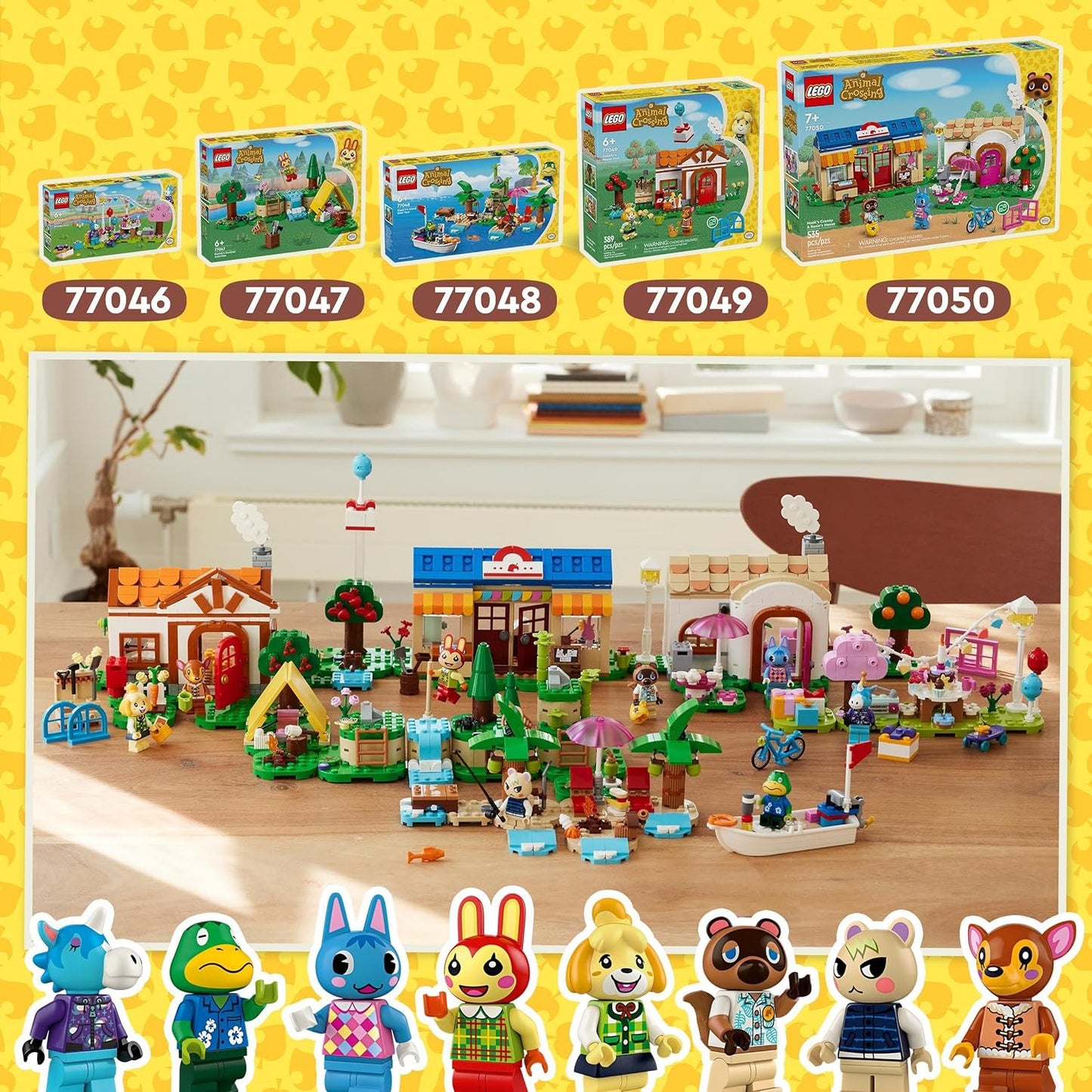 LEGO Brinquedo criativo montável para atividades ao ar livre de Animal Crossing Bunnie para crianças, meninas e meninos de mais de 6 anos, com barraca e minifigura de coelho do videogame, ideia de presente de aniversário 77047
