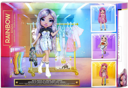 Rainbow High Fashion Studio - Boneca exclusiva com roupas, acessórios e 2 perucas brilhantes - Crie mais de 300 looks
