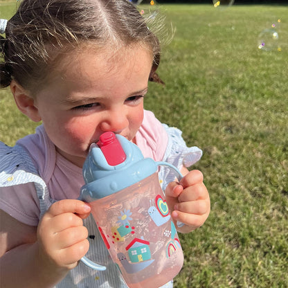 Botella de agua Nuby Flip N Sip - Vaso con pajita antiderrames de 240 ml/8 oz con doble asa y pajita pesada, apto para lavavajillas, vaso adecuado para más de 6 meses (caracoles, paquete de 2) 048526890422