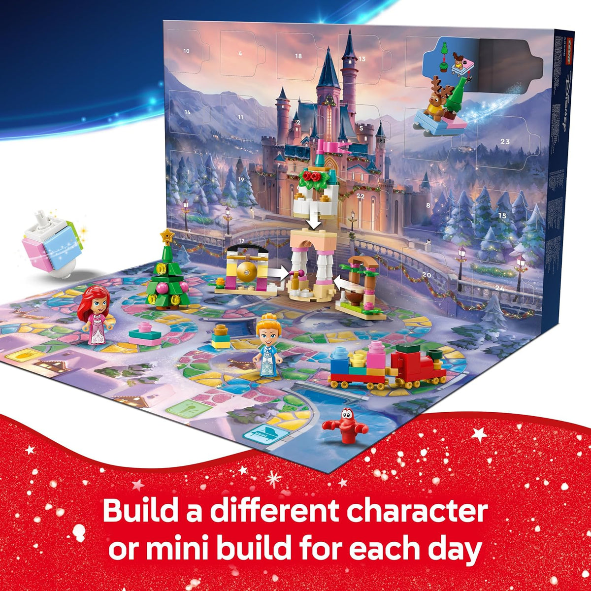 LEGO Calendário do Advento Disney Princess 2026-43298 | Brinquedos para meninas a partir de 5 anos, 24 surpresas, 4 microbonecas e 4 figuras de animais, conjunto de contagem regressiva para o Natal...