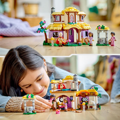 LEGO 43231 Disney Wish La Cabaña de Asha, Casa de Muñecas de Juguete de Apertura de la Película Wish con minimuñecas de Asha, Sakina y Sabino y figura de estrella, idea para niños, niñas y niños