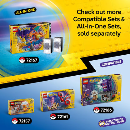 LEGO Pokémon SMART Play: Batalha de Campeonato Umbreon vs. Garchomp – Conjunto de Brinquedo Interativo Compatível, Inclui 2 Tags SMART e 2 Figuras Pokémon – Ideia de Presente para Meninos e Meninas a partir de 10 Anos – 72165