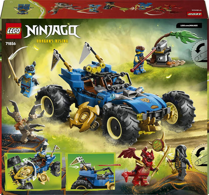 LEGO NINJAGO 2 em 1 Carro Transformável do Jay - Caminhão Ninja com 5 Minifiguras, incluindo Kai e Nya, além de Shurikens e Espadas - Presente de Aniversário para Meninos e Fãs a partir de 8 Anos - 71856