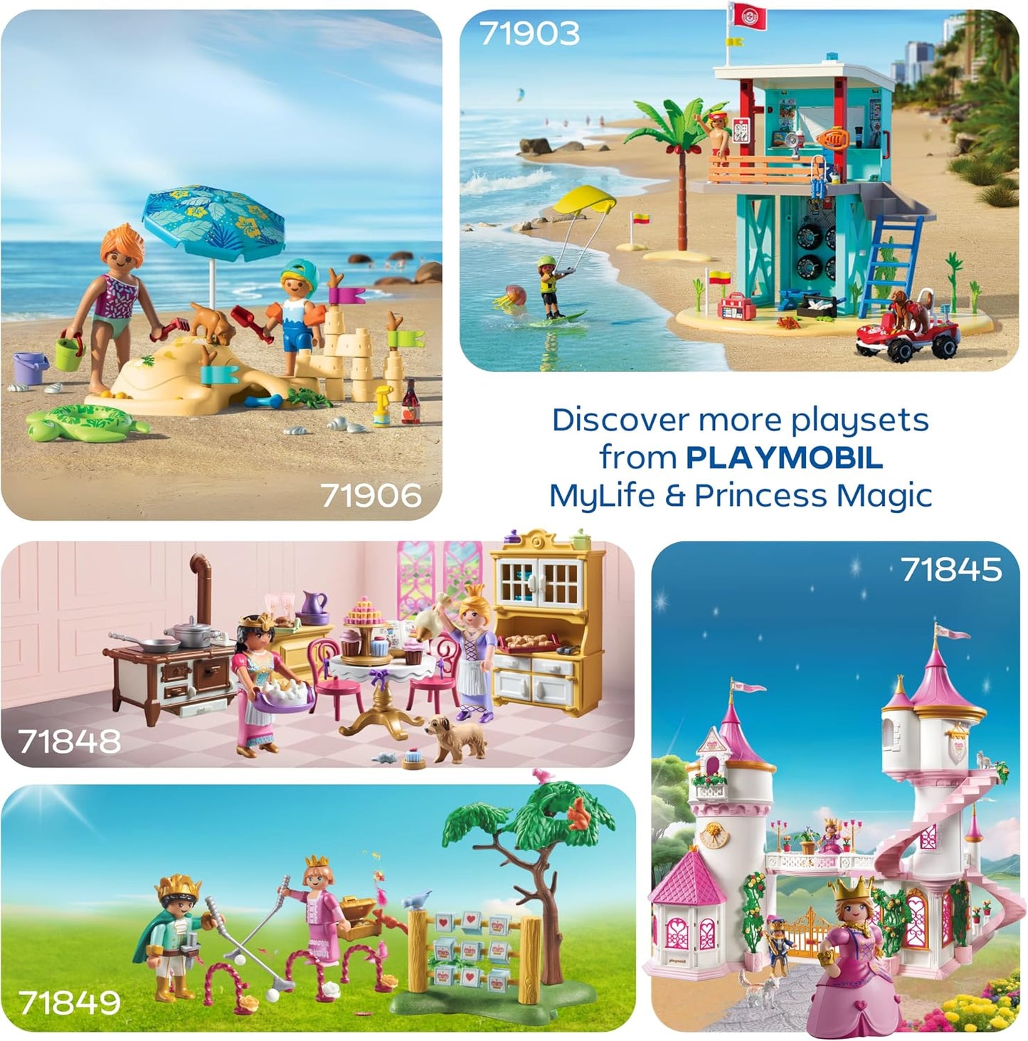 Playmobil Conjunto Play Egg Princesa e Praia | 2 Ovos Surpresa com Bonecos e Acessórios | Mini Mundos para Montar | Reutilizável como Cofre | Presente de Páscoa para Crianças a partir de 4 Anos | 210448