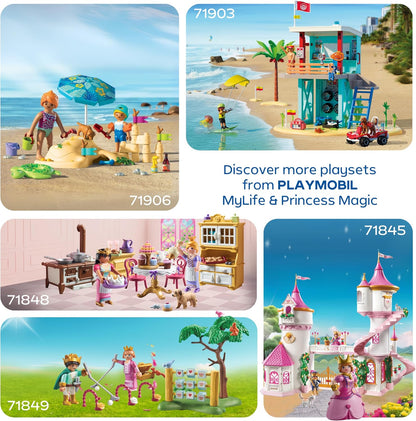 Playmobil Conjunto Play Egg Princesa e Praia | 2 Ovos Surpresa com Bonecos e Acessórios | Mini Mundos para Montar | Reutilizável como Cofre | Presente de Páscoa para Crianças a partir de 4 Anos | 210448